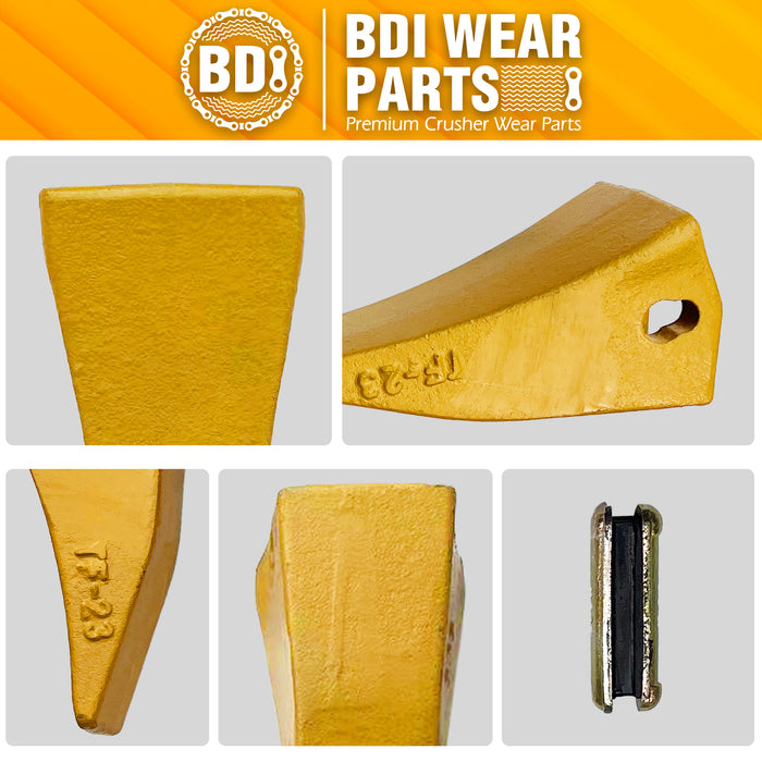 BDI Wear Parts TF23D D23P 10 Pack Bucket Teeth Claw Backhole Long Flexpins for Deere Case