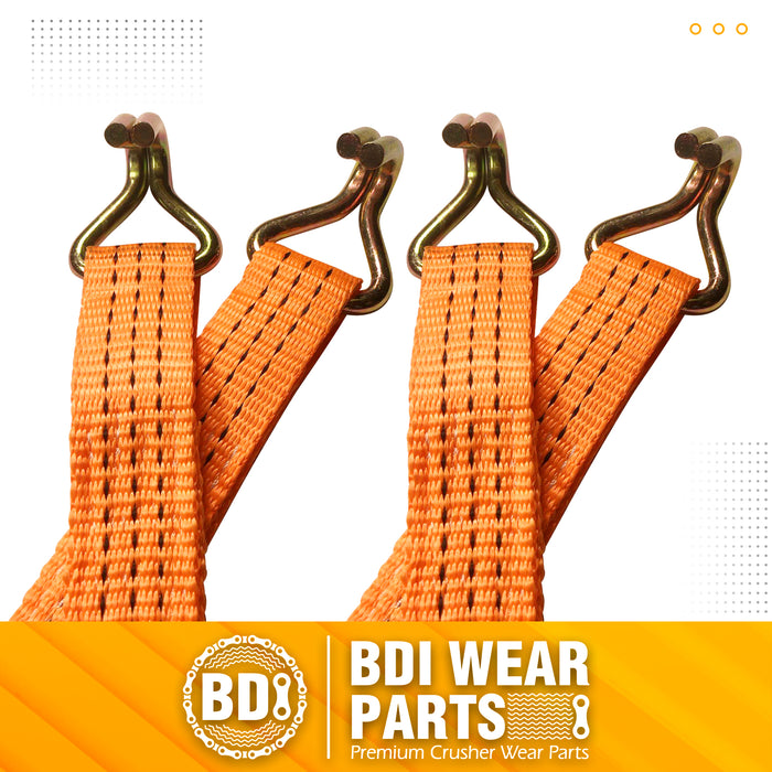 1.5" x16' Ratchet Straps Tie Down 4000LBS Break Strength, 1300 LBS Working Load, Double J Hook Heavy Duty Cargo Strap for Moving Appliances, Lawn Equipment, Hauling, Trailer, Securing Cargo - 4 Pack