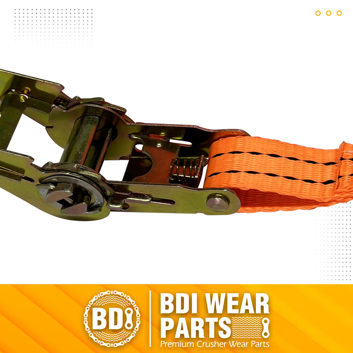 BDI Wear Parts 1" x9.5' Ratchet Straps Tie Down 2000LBS Break Strength, 600 LBS Working Load, Double J Hook Heavy Duty Cargo Strap for Heavy Duty, for Moving Appliances - 2 Pack