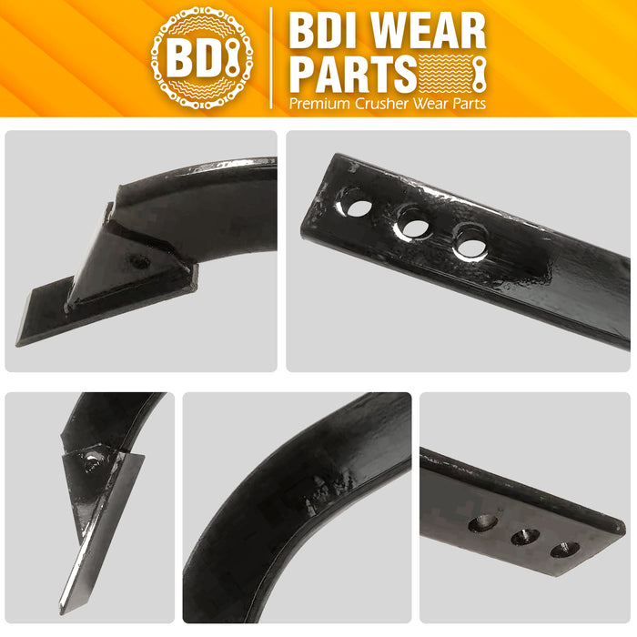 BDI Wear Parts Box Blade Ripper Shank, 17" Box Blade Ripper Teeth with Adjustable 3 Holes Shanks, Rippers/Scarifier Tooth for Replacement, Tilling, Digging - 5 PK