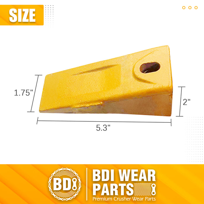 BDI Wear Parts 6737325 Bobcat Style Dirt Digging Bucket Teeth for Skid Steer and Mini Excavator Bucket Tooth with 6737326 Flexpins - 10 Pack