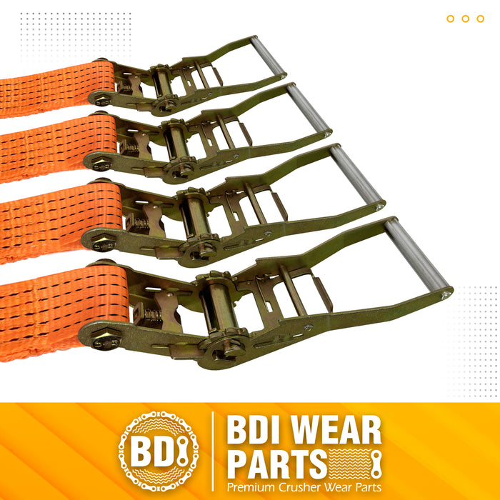 2" x26' Ratchet Straps Tie Down 10000LBS Break Strength, 3000 LBS Working Load, Double J Hook Heavy Duty Cargo Strap for Moving Motorcycle, Hauling, ATV, UTV, Trailer and Securing Cargo - 4 Pack