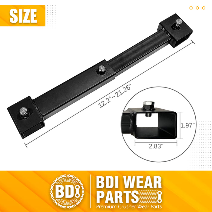 Stabilizer Bar for Pallet Forks up to 3 "W x 2" H, 12" to 21" W Adjustable Length for Skid Steer Heavy Duty Tractor 1500 lbs Fork Stabilizers