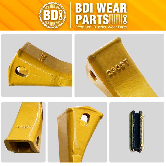 BDI Wear Parts 230ST Bucket Teeth 23 230 Series with TF23P Flex Pins for Mini Excavator Bucket Tooth - 10 Pack