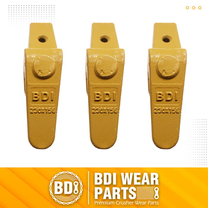 BDI Wear Parts Assembly 230X156 Backhoe Shank / X156S Bucket Teeth / P156 Flex Pin Bobcat Skid Steer Caterpillar Style for Mini Excavator - 3 Set