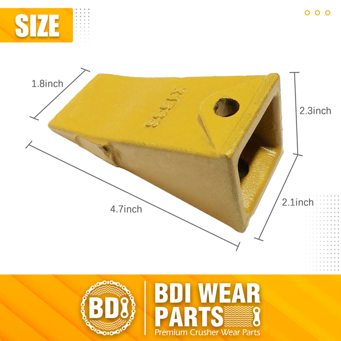 BDI Wear Parts X156S Backhoe Bucket Teeth with Pins for Skid Steer and Mini Excavator Buckets -10 Pack