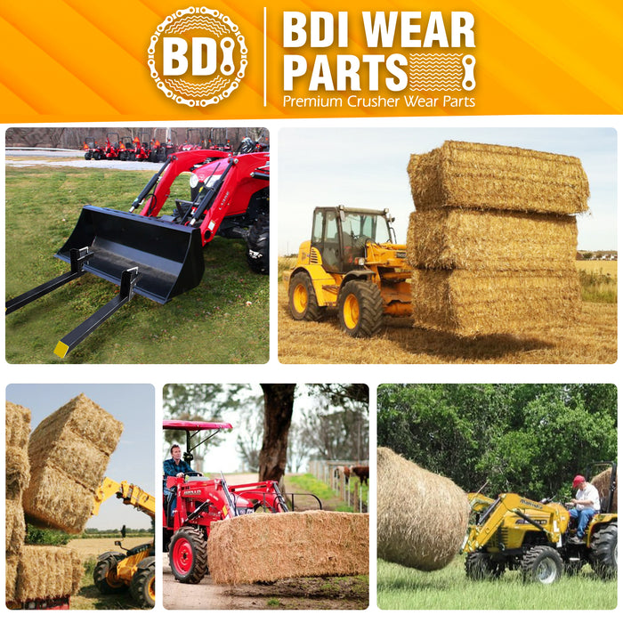 BDI Wear Parts 43" Pallet Forks 2000 Lbs Capacity Tractor Forks Heavy-Duty Front Loader Forks for Loader Bucket Skid Steer Tractor Bucket Forks (2000 Lbs without bar)