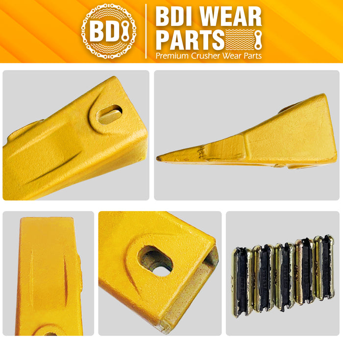 BDI Wear Parts 6737325 Bobcat Style Dirt Digging Bucket Teeth for Skid Steer and Mini Excavator Bucket Tooth with 6737326 Flexpins - 10 Pack