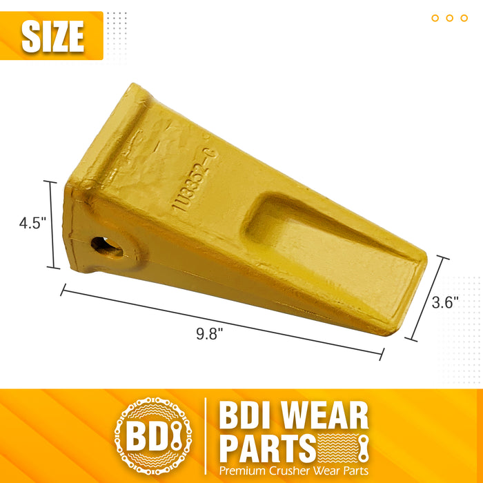 BDI Wear Parts 1 Pack Forged Caterpillar J350 Style Bucket Dirt Teeth w/Pins 8E6358 & 8E6359 Retainers - 1U3352 (1)