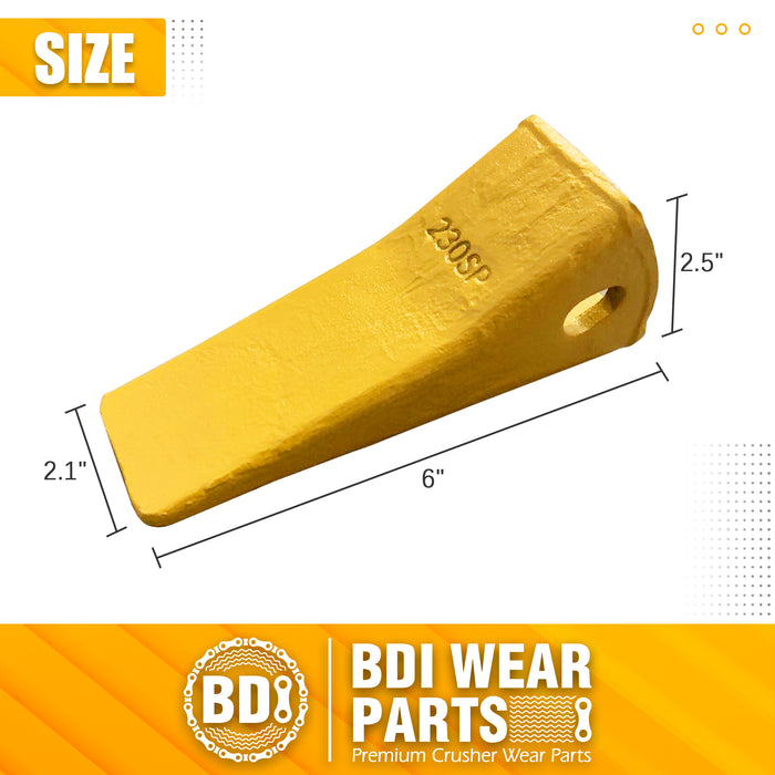 BDI WEAR PARTS Forged 230SP Bucket Teeth with TF23P Flex Pins For 23 & 230 Series skid steer loaders and excavators (3-PACK)