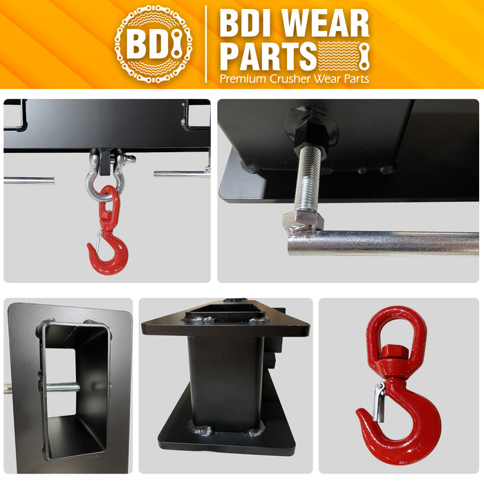 BDI Wear Parts 4000lbs Capacity Forklift Lifting Hook, Forklift Lifting Hoist with Swivel Hook, Forklift Mobile Crane Hook, Heavy Duty Forklift Attachments for Lifting Bag