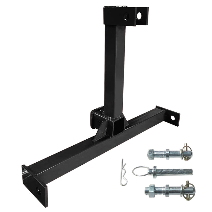 BDI Wear Parts 3 Point Trailer Hitch with 2" Receiver for Category 1 Tow Tractors Gooseneck Drawbar Adapter, Heavy Duty Black Standard Towing Hitch Attachment