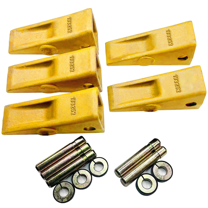 5 - CAT Style Backhoe/Loader Bucket Dirt Teeth w pins & retainers - 1U3252