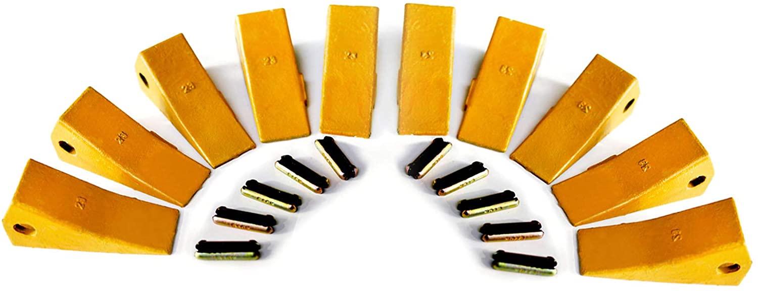 BDI Wear Parts 23 230 Series Skid Steer Bucket Digging Teeth/Tooth with TF23P Flex Pins - 10 Pack