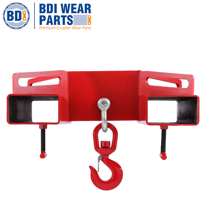 BDI Wear Parts Forklift Lifting Hook 4400lbs Capacity Forklift Lifting Hoist Red Forklift Mobile Crane with Swivel Hook and Two Large T-Screws