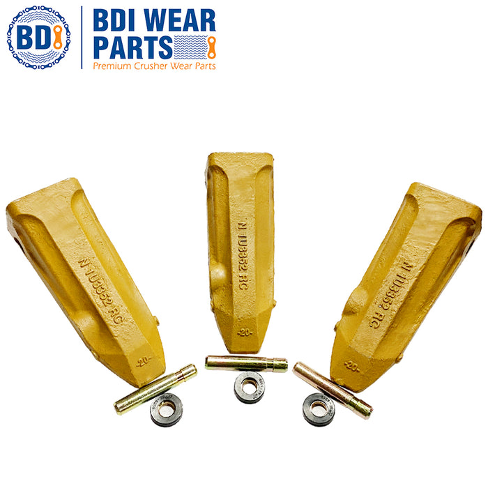 BDI Wear Parts 1U3352RC CAT Caterpillar Style J350 General Purpose Rock Chisel 3 Pack with Pins and Retainers