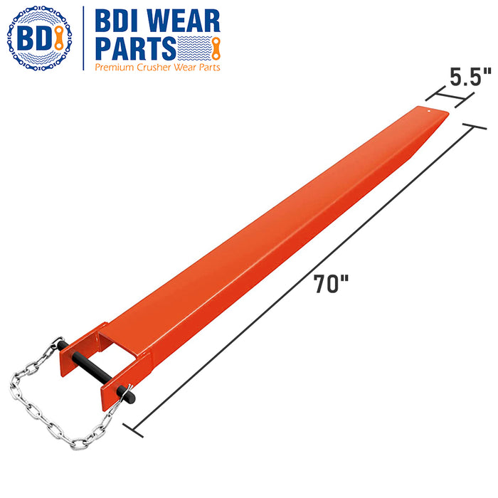 BDI Wear Parts 7.5 A Pair Pallet Forks Extensions Steel Pallet Forks 70 inch Forks Extensions for Forklift Lift Truck (70 inch)