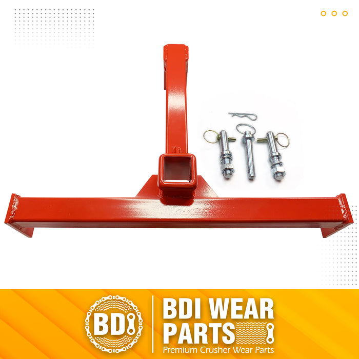 BDI Wear Parts 3 Point Trailer Hitch with 2" Receiver for Category 1 Tractor Gooseneck Drawbar Adapter Red Towing Hitch