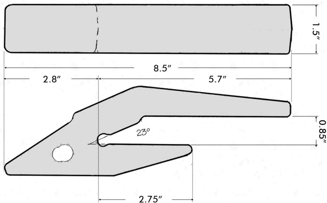 2 Pack 2740W23 H&L Weld On Adapter for 23 230 Bucket Teeth, Backhoes w/ 1" Lip