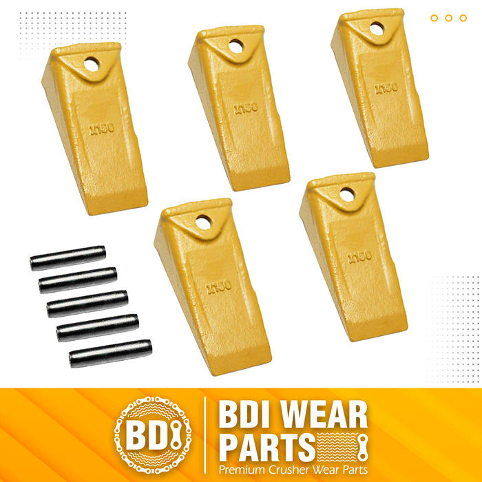 X156 5 Pack Dirt Teeth Hensley Style Bucket Teeth/Tooth & 5 P156 Roll Pins
