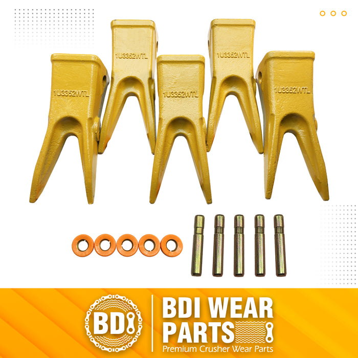 BDI Wear Parts Cat 5PACK J350 Bucket Rock Tooth Bucket Teeth Pins Retailers Excavator Caterpillar 1U3352WTL