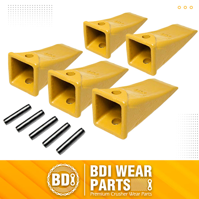 X156 5 Pack Dirt Teeth Hensley Style Bucket Teeth/Tooth & 5 P156 Roll Pins