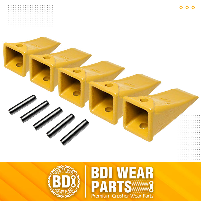 X156 5 Pack Dirt Teeth Hensley Style Bucket Teeth/Tooth & 5 P156 Roll Pins