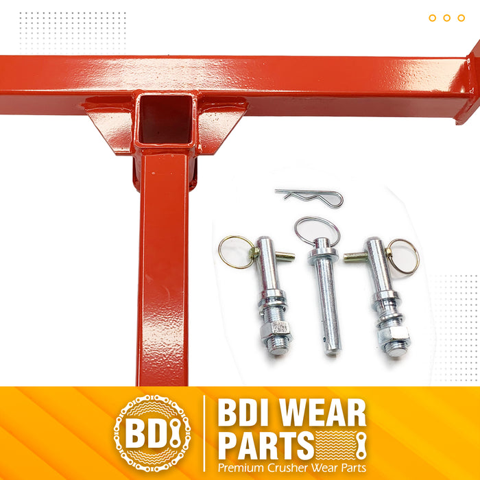 BDI Wear Parts 3 Point Trailer Hitch with 2" Receiver for Category 1 Tractor Gooseneck Drawbar Adapter Red Towing Hitch