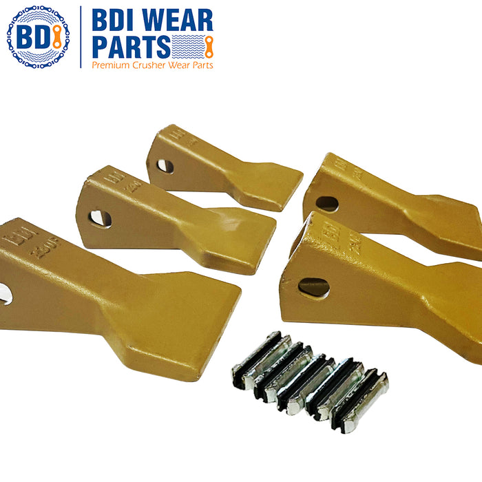 BDI Wear Parts 5 Pack 230F Heavy Flare BDI Tooth Company Bucket Teeth + 23FP Flexpins for Mini Excavator Backhoe Loader