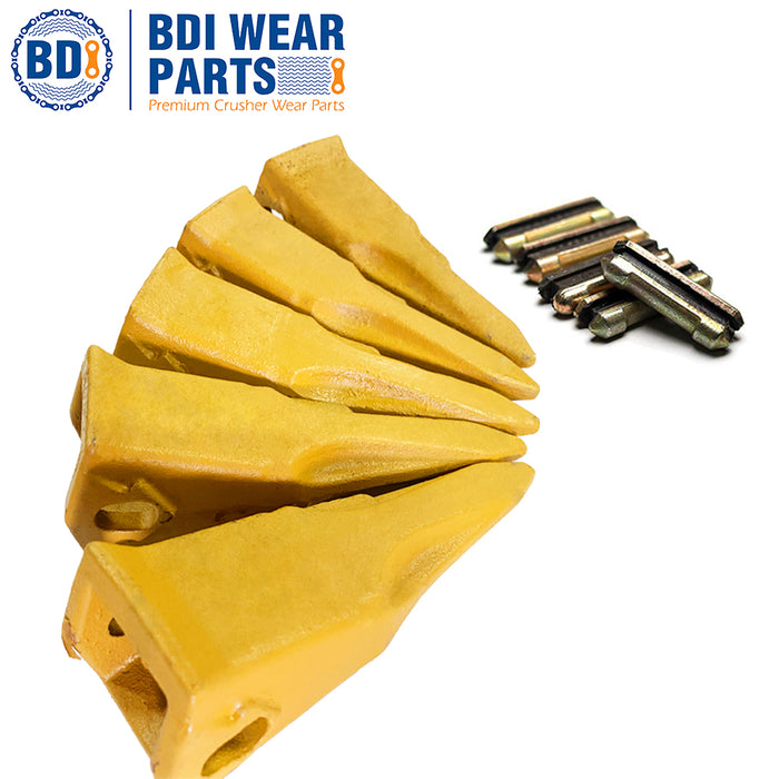 BDI Wear Parts Claw Twin Bucket Teeth 230T 23FP Flexpins 5 Pack Set Forged BDI Tooth 230 Series Teeth