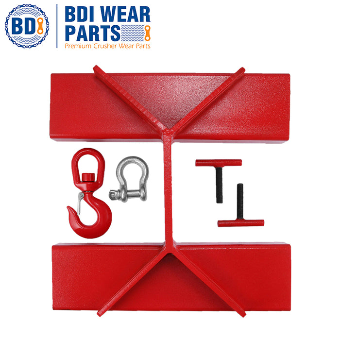 BDI Wear Parts Forklift Lifting Hook 4400lbs Capacity Forklift Lifting Hoist Red Forklift Mobile Crane with Swivel Hook and Two Large T-Screws