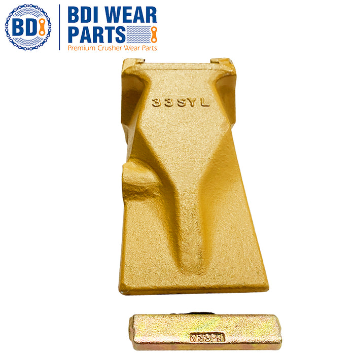 BDI Wear Parts V33SYL Esco Super V Style Dirt Bucket Teeth with Pin 1 Set Series Adapters Digging Tooth