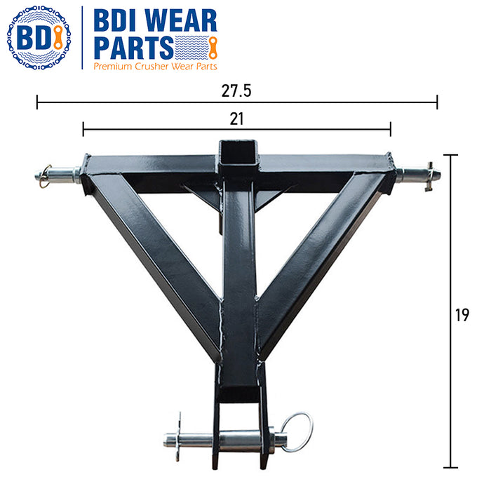BDI Wear Parts 3 Point 2" Receiver Trailer Hitch Category 1 Tractor Tow Hitch Drawbar Adapter Capacity for Farm Equipment