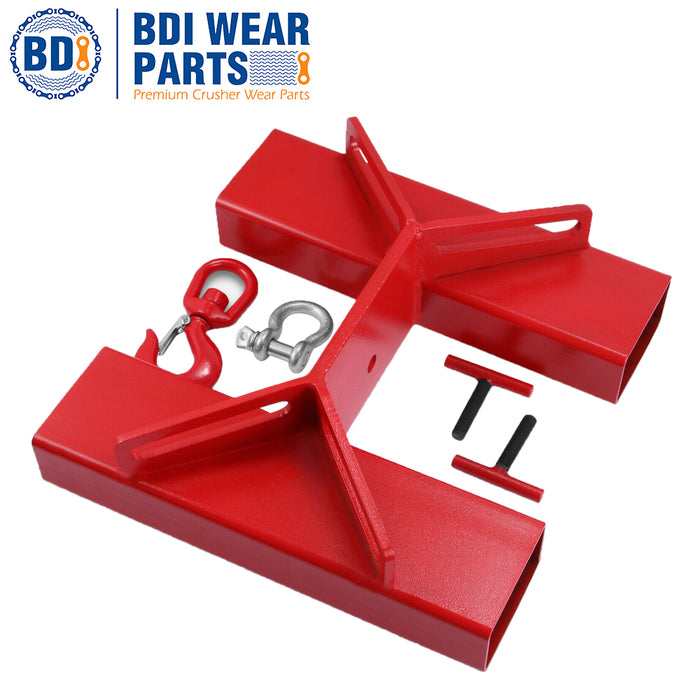 BDI Wear Parts Forklift Lifting Hook 4400lbs Capacity Forklift Lifting Hoist Red Forklift Mobile Crane with Swivel Hook and Two Large T-Screws
