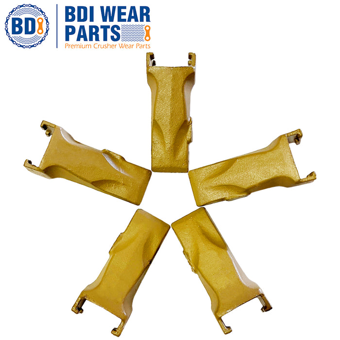 BDI Wear Parts 5 Pack V17SYL Esco Super V Style Dirt Bucket Teeth with V17PN Set Series Digging Tooth for Excavator Backhoe Loader
