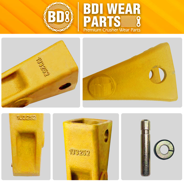 5 - CAT Style Backhoe/Loader Bucket Dirt Teeth w pins & retainers - 1U3252