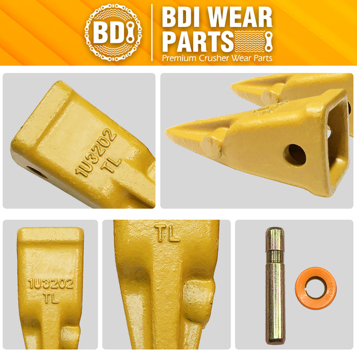 BDI Wear Parts 1U3202TL Hensley Style Bucket Teeth for Excavator Buckets Caterpillars Tractor Bobcat Bucket Teeth for Skid Steer
