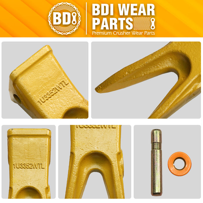 BDI Wear Parts Cat 5PACK J350 Bucket Rock Tooth Bucket Teeth Pins Retailers Excavator Caterpillar 1U3352WTL