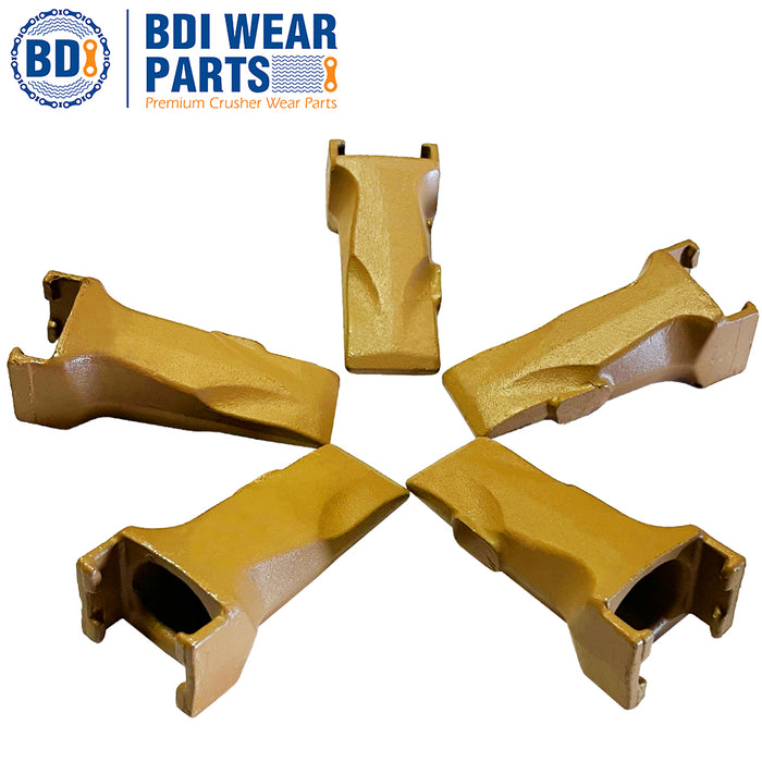 BDI Wear Parts 5 Pack V17SYL Esco Super V Style Dirt Bucket Teeth with V17PN Set Series Digging Tooth for Excavator Backhoe Loader