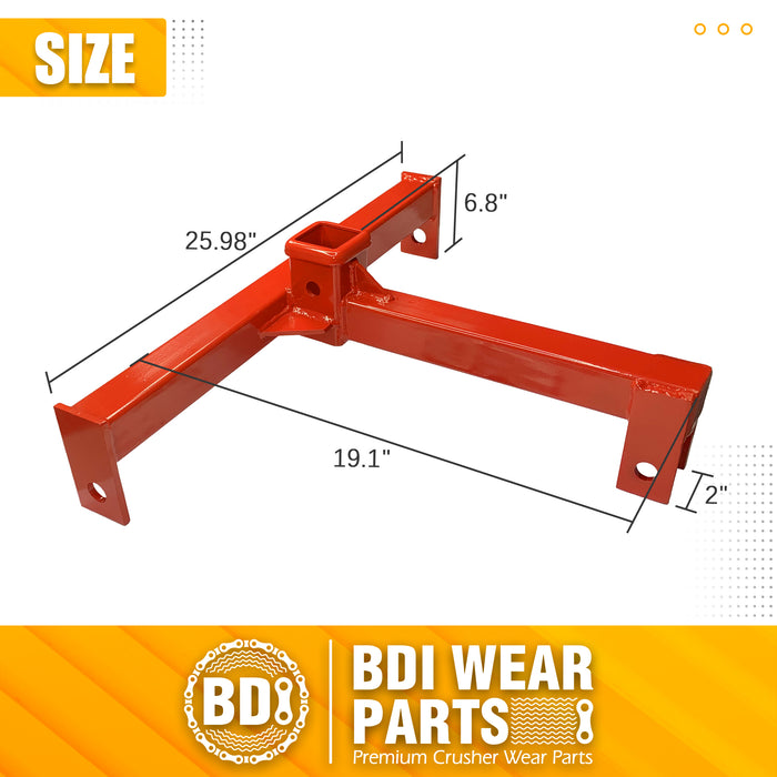 BDI Wear Parts 3 Point Trailer Hitch with 2" Receiver for Category 1 Tractor Gooseneck Drawbar Adapter Red Towing Hitch
