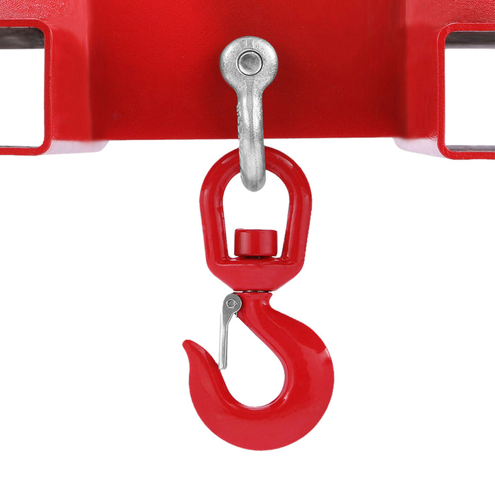 BDI Wear Parts Forklift Lifting Hook 4400lbs Capacity Forklift Lifting Hoist Red Forklift Mobile Crane with Swivel Hook and Two Large T-Screws